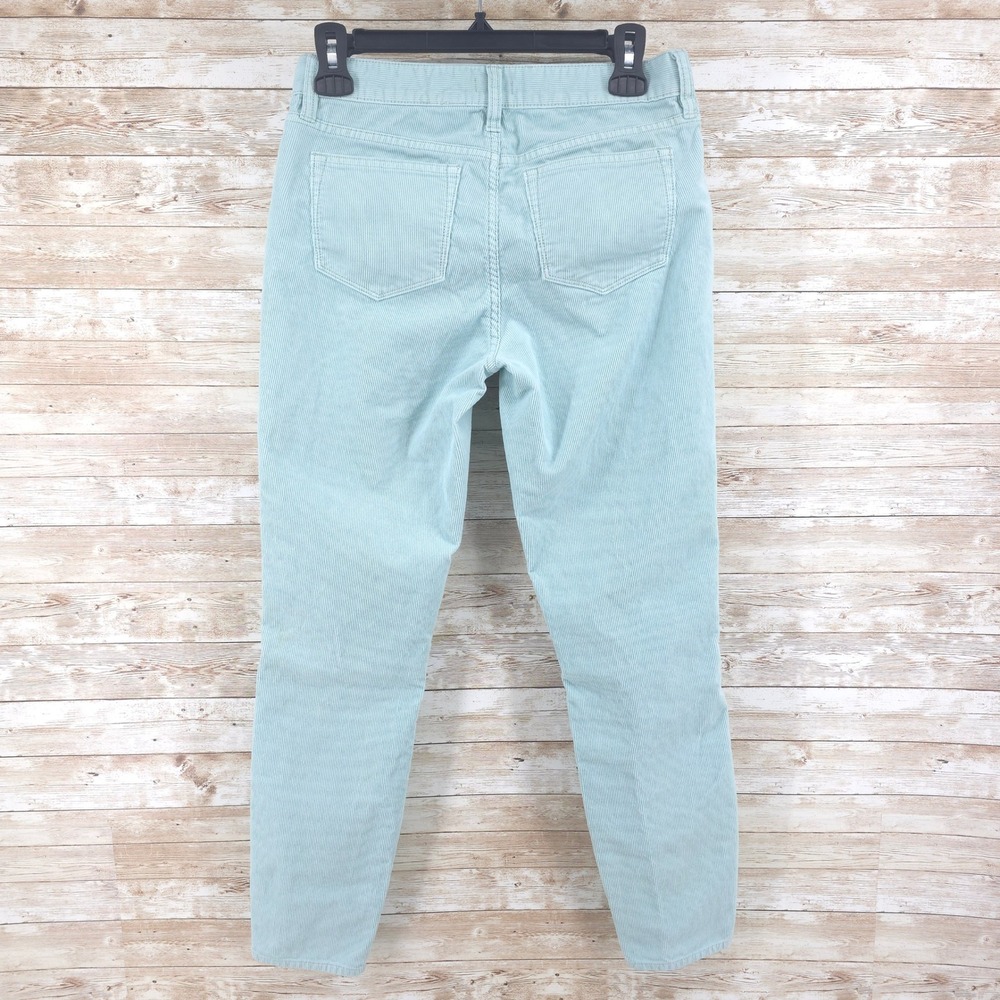J. Crew Corduroy Skinny Mid Rise Stretch Mint Green Cotton Pants Womens 26 - Picture 2 of 8